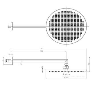 Верхний душ Bossini Apice H70430I.073 28 см чёрный матовый